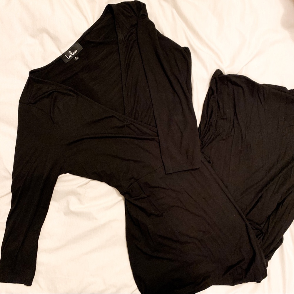 Lulus Black Wrap Maxi Dress